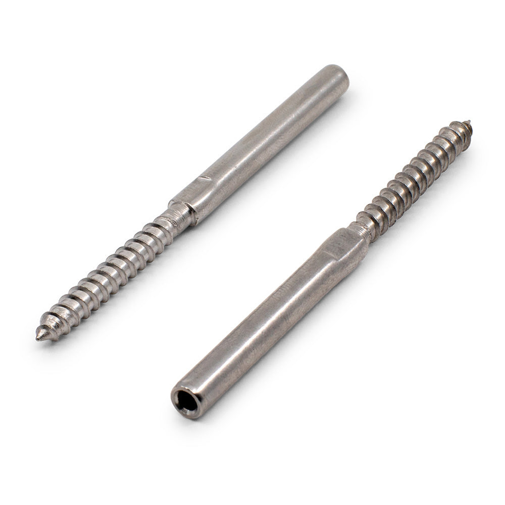 Bright Finish Lag Screw Kit for 3.2mm Wire Rope - Suits Timber Posts