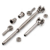 Bright Finish Rig Fork Kit with Nutserts for 3.2mm Wire Rope - Suits Metal Posts