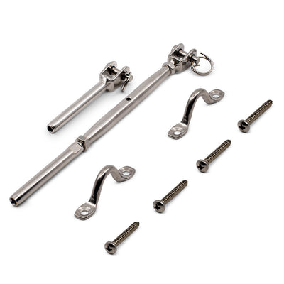 Bright Finish Rig Fork System with Saddles for 3.2mm Wire Rope - Suits Timber Posts