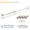 Bright Finish DIY Swaged Wire Balustrade (Supplied as components only) - DIY Rigging Screw System - Suits Metal Posts