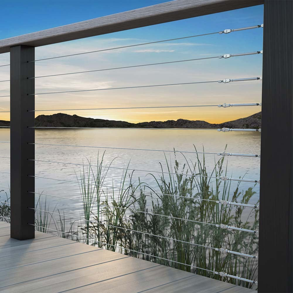 Bright Finish DIY Swaged Wire Balustrade (Supplied as components only) - DIY Rigging Screw System - Suits Timber Posts