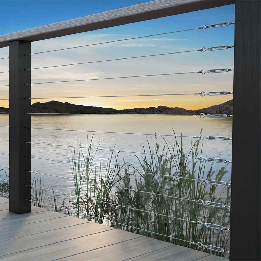 Bright Finish DIY Swaged Wire Balustrade (Supplied as components only) - DIY Turnbuckle System - Suits Timber Posts